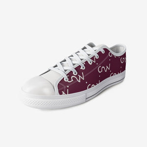 C2W- C2W Burgundy Low Top Shelly's (Unisex)